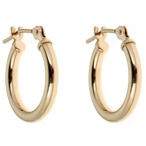 14K Solid Gold Baby Tubular Hoop Earring Huggie